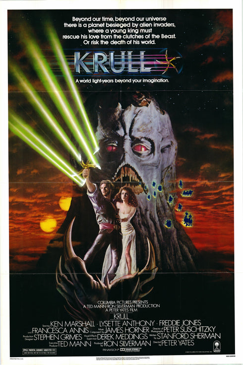 krull 1983 one sheet poster folded