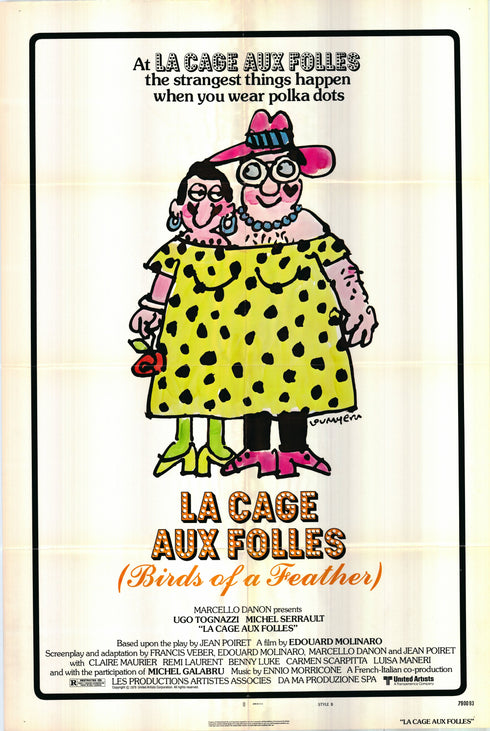 la cage aux folles 1979 style b one sheet poster folded
