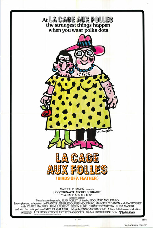 la cage aux folles 1979 style a one sheet poster folded