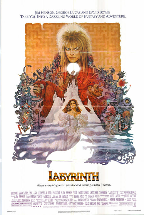 labyrinth 1986 one sheet poster folded