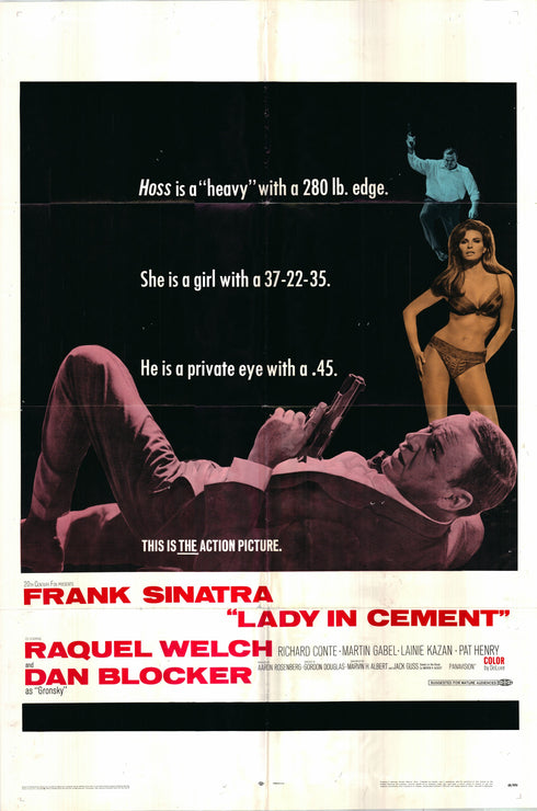 lady in cement 1968 one sheet poster folded