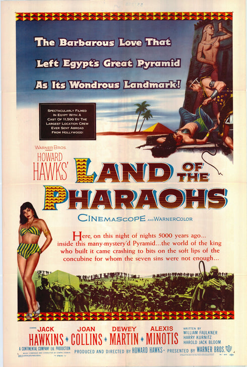 land of the pharaohs 1955 one sheet poster folded