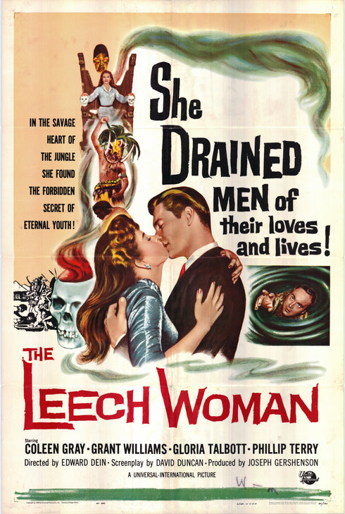 leech woman 1960 one sheet poster folded