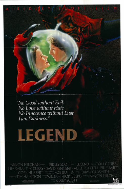 legend 1986 international one sheet poster folded
