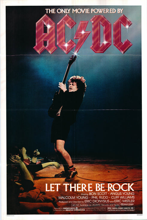 ac/dc: let there be rock ac dc 1982 one sheet poster folded