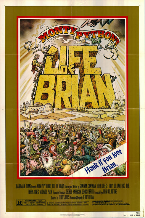 life of brian 1979 style b one sheet poster folded