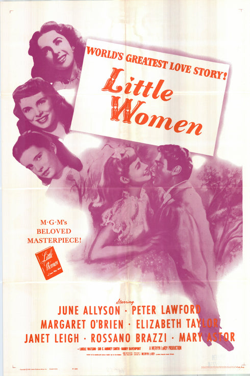 little women 1962R one sheet poster folded