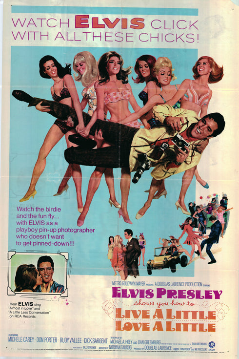 live a little, love a little 1968 one sheet poster folded