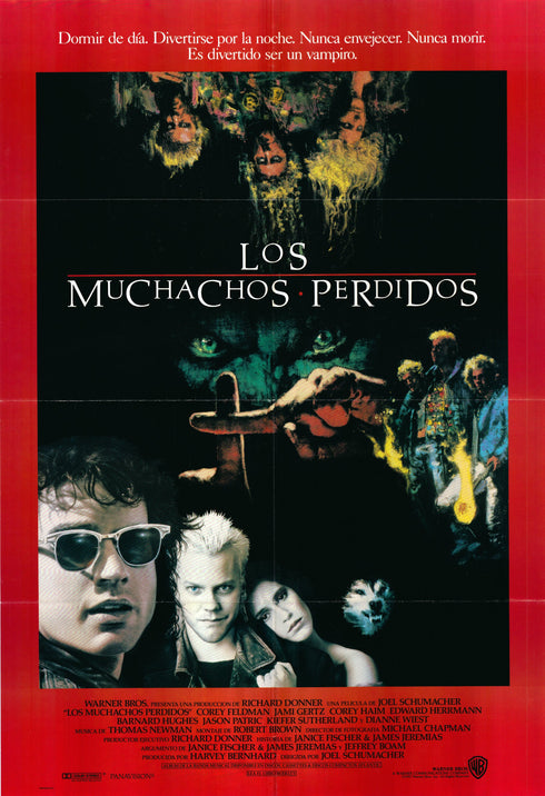 los muchachos perdidos 1987 spanish one sheet poster folded