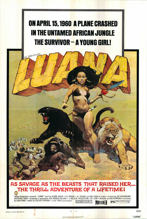 luana 1973 one sheet poster folded