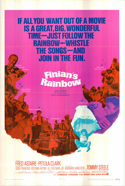 finian's rainbow 1968 one sheet poster folded