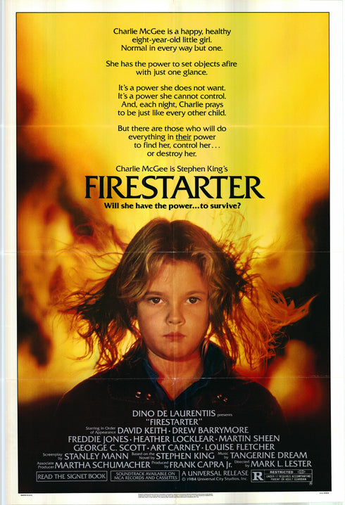 firestarter 1984 one sheet poster folded