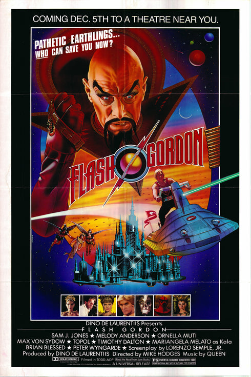 flash gordon 1980 foreign international advance poster folded