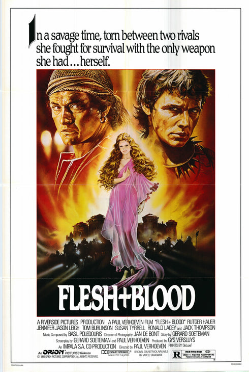 flesh and blood 1985 one sheet poster folded