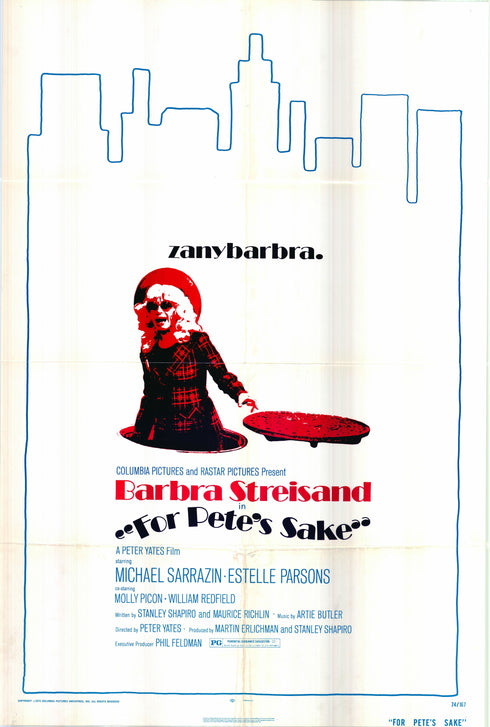 for pete's sake 1974 one sheet poster folded