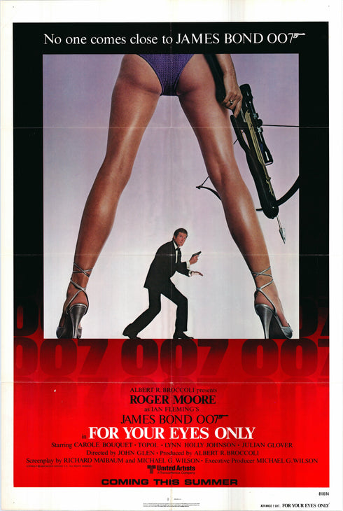 for your eyes only 1981 advance one sheet poster folded