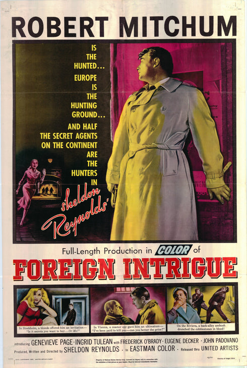 foreign intrigue 1956 one sheet poster folded