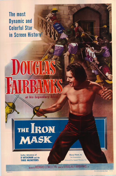 the iron mask 1953R one sheet poster folded