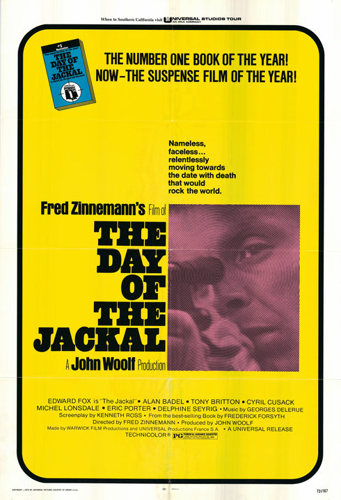 the day of the jackal 1973 one sheet poster folded