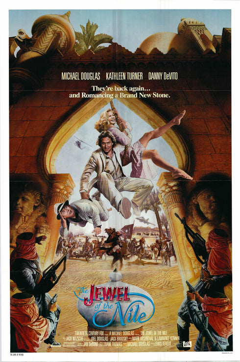 the jewel of the nile 1985 advance one sheet poster folded
