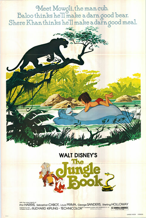 the jungle book 1978R one sheet poster folded