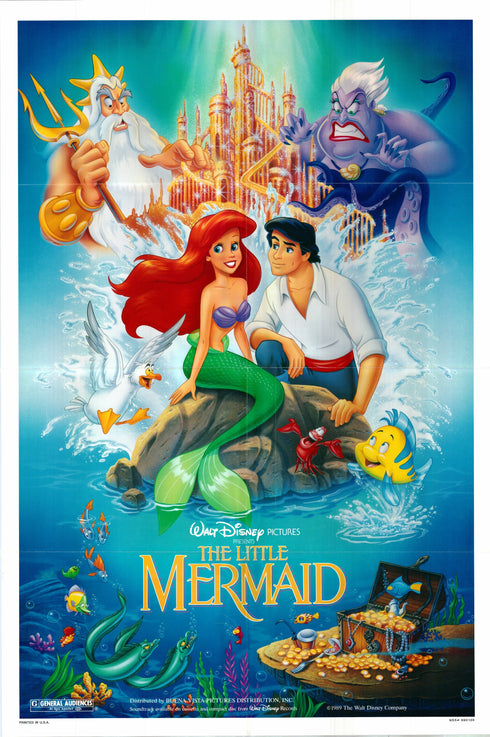 the little mermaid 1991 one sheet poster folded
