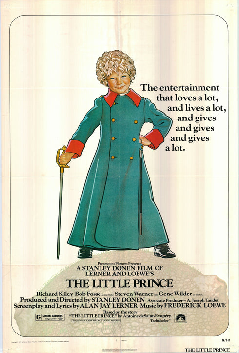 the little prince 1974 one sheet poster folded