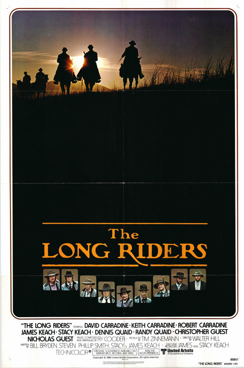 the long riders 1980 advance one sheet poster folded