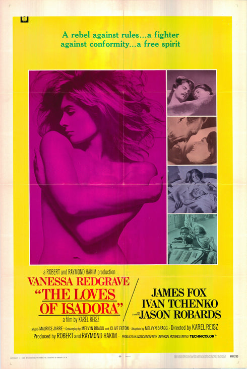 the loves of isadora 1969 international one sheet poster folded