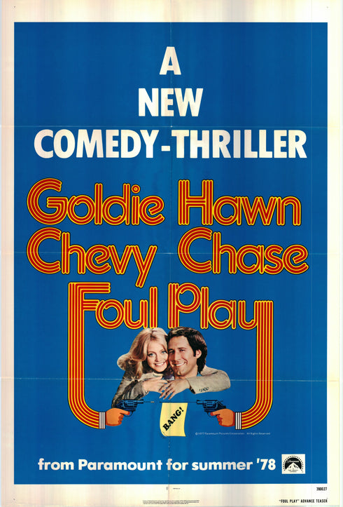 foul play 1978 advance one sheet poster folded
