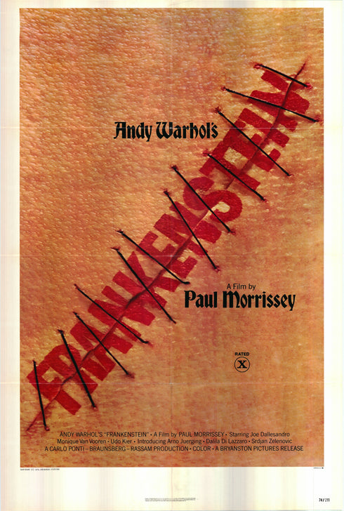 flesh for frankenstein 1973 one sheet poster folded