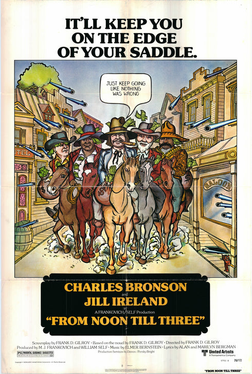 from noon till three 1976 style b one sheet poster folded