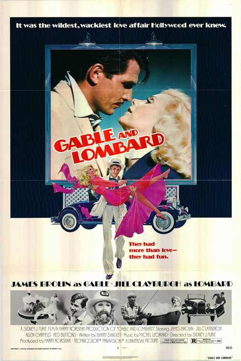 gable and lombard 1976 one sheet poster folded