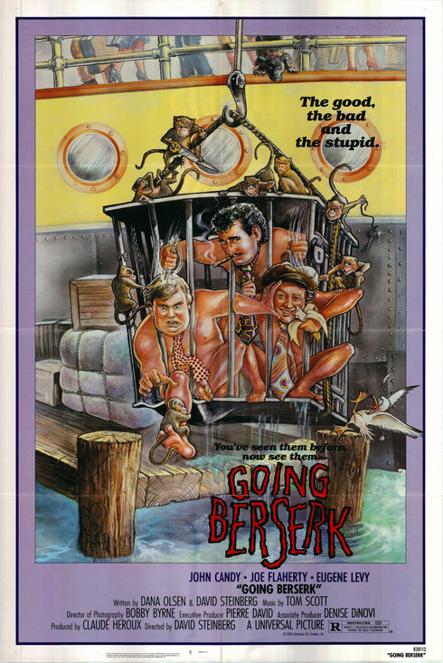 going berserk 1983 one sheet poster folded