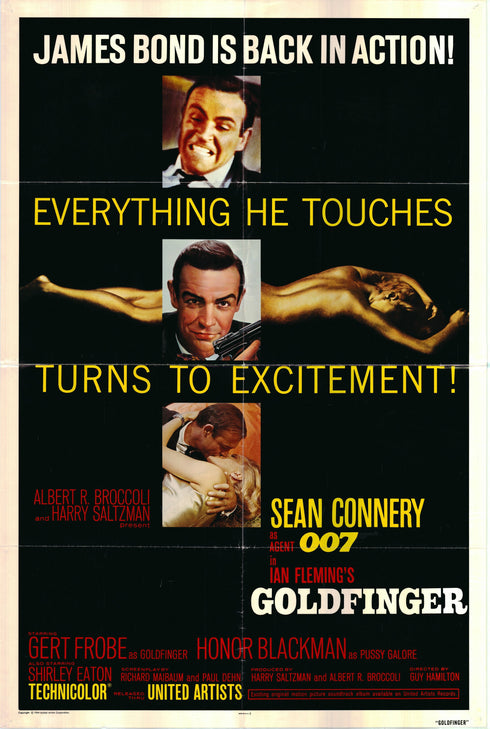 goldfinger 1984R one sheet poster folded