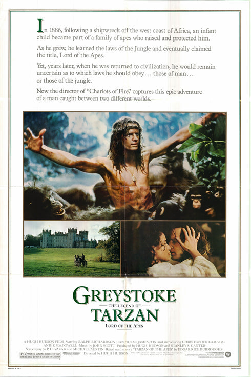 greystoke the legend of tarzan 1983 one sheet poster folded