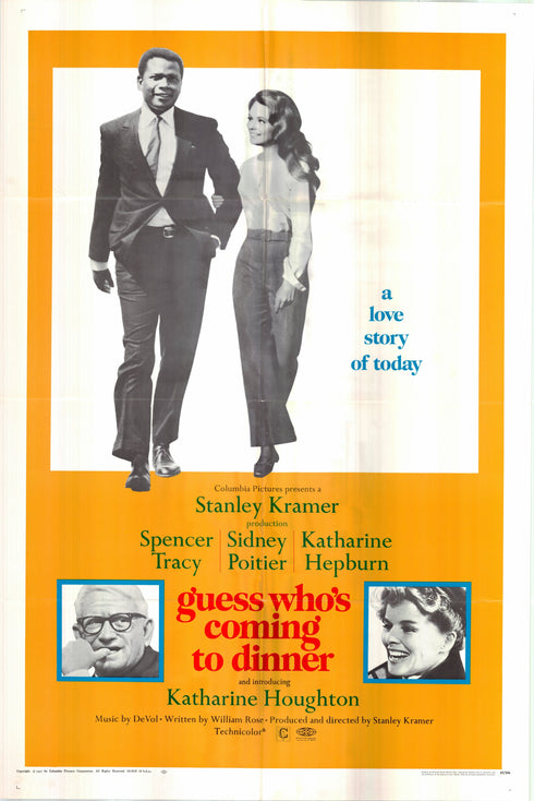 guess who's coming to dinner 1967 one sheet poster folded