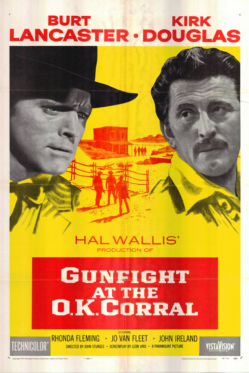 gunfight at the ok corral 1957 one sheet poster folded
