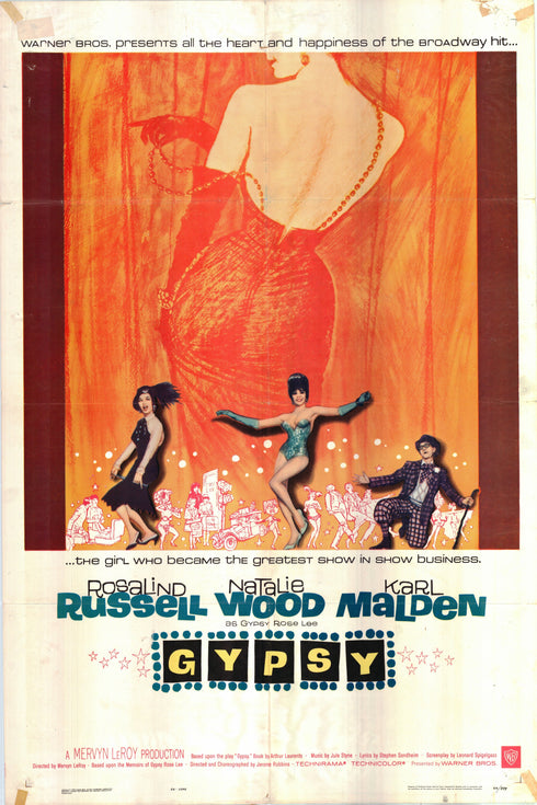 gypsy 1962 one sheet poster folded