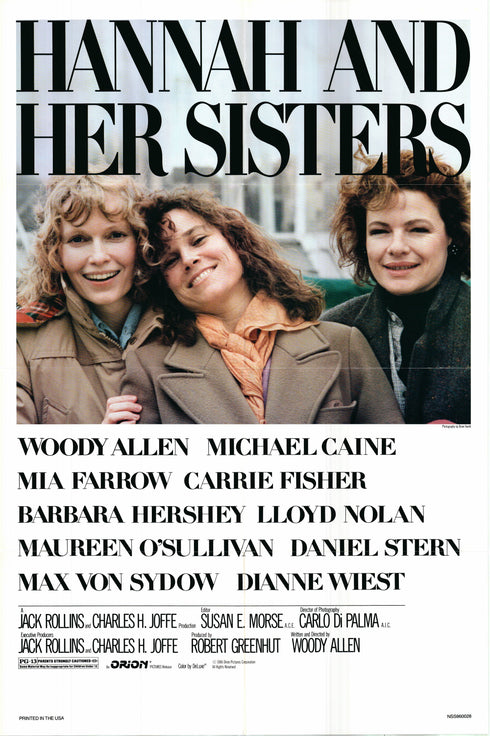 hannah and her sisters 1986 one sheet poster folded