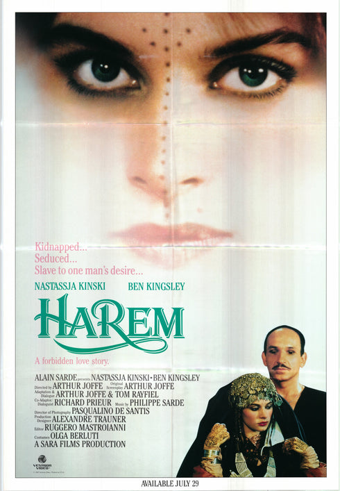 harem 1987 one sheet poster folded