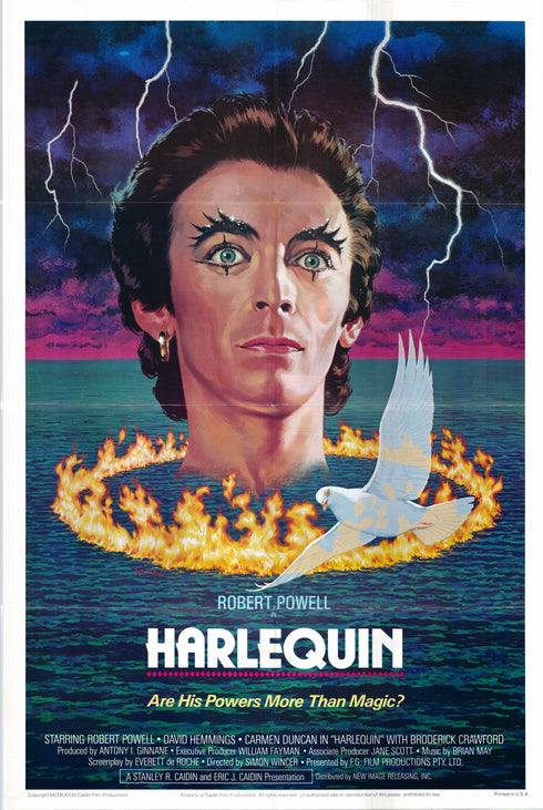 harlequin 1982 one sheet poster folded