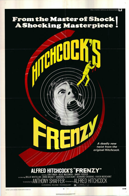 hitchcock's frenzy 1972 one sheet poster folded
