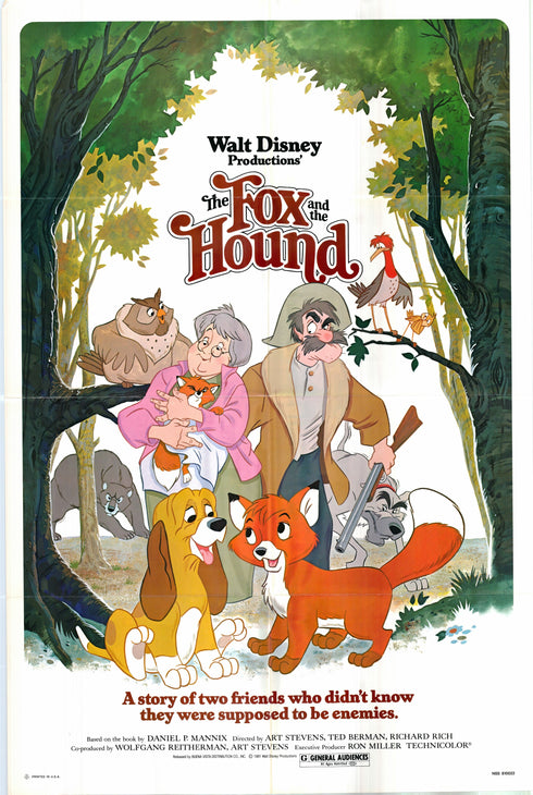 the fox and the hound 1981 one sheet poster folded
