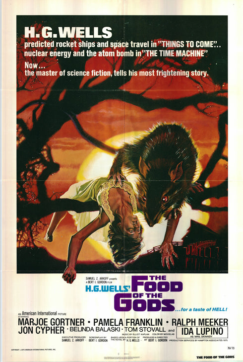 the food of the gods 1976 one sheet poster folded