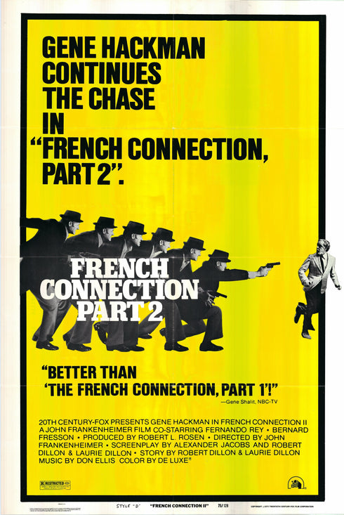 the french connection part 2 1975 style d one sheet poster folded