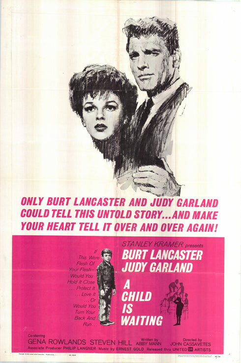 a child is waiting 1963 one sheet poster folded