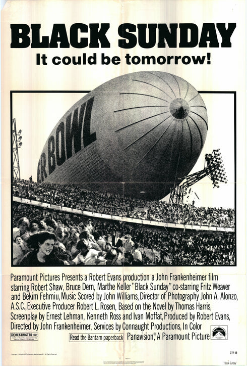 black sunday 1977 one sheet poster folded