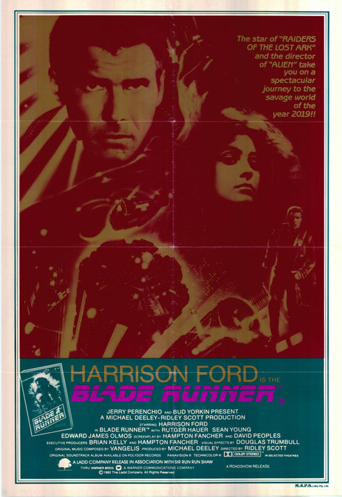 blade runner 1982 australian one sheet poster folded