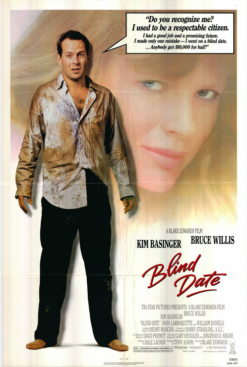 blind date 1987 one sheet poster folded